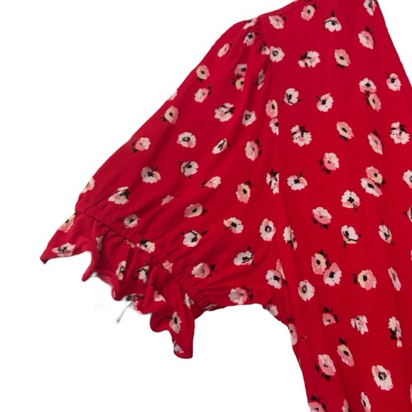 Ghanda Red Floral Wrap Dress - S - Picture 7 of 12